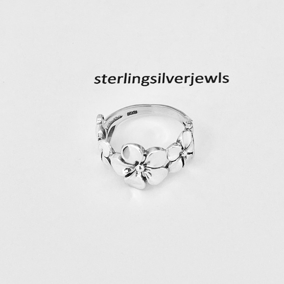 🌺TOP SELLER 🌺Silver 3 Plumeria Flower Ring with Leaves, Hawaii Jewelry Rings - Picture 2 of 16